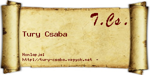 Tury Csaba névjegykártya