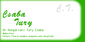 csaba tury business card